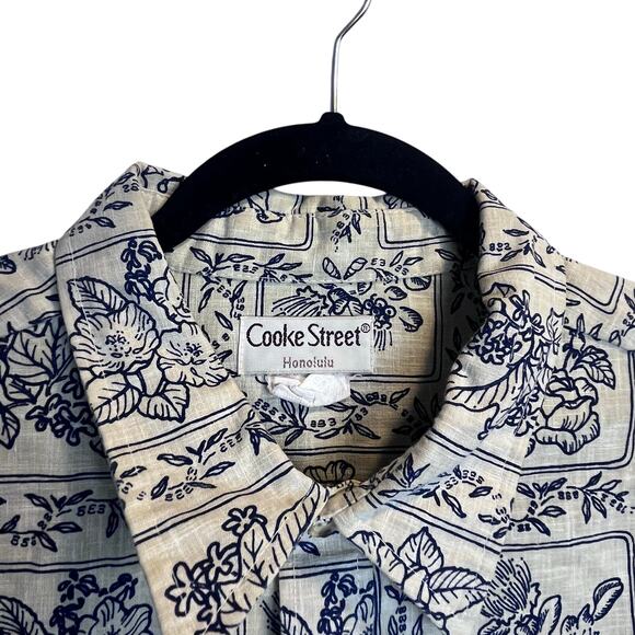 Vintage Cooke Street Honolulu Hawaiian Men's 2XL Blue Floral Print (D471) - Picture 6 of 7